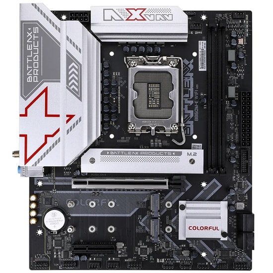 Colorful BATTLE-AX B860M-E WIFI 6 V20 DDR5 7600MHz Anakart - LGA 1851, 7600MT/s(OC), 2xM.2, WiFi 6, PCIe 5.0, mATX