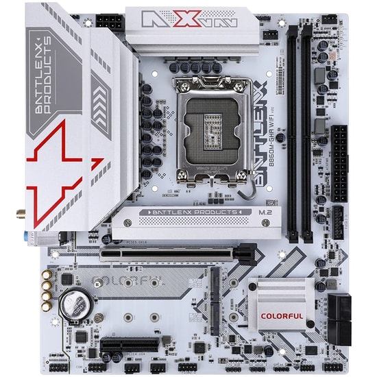 Colorful BATTLE-AX B860M-GHA WIFI 6 V20 DDR5 7600MHz Anakart - LGA 1851, 7600MT/s(OC), 3xM.2, PCIe 5.0, WiFi 6, mATX