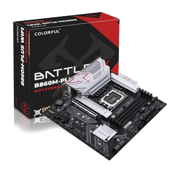 Colorful BATTLE-AX B860M-PLUS WIFI 6 V20 DDR5 7600MH Anakart - LGA1851, 7600MT/s(OC), 3xM.2, WiFi 6, PCIe 5.0, mATX