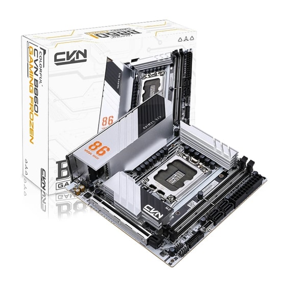 Colorful CVN B860I GAMING FROZEN WIFI 6E V20 DDR5 8800MHz Anakart - Intel LGA 1851, DDR5 8800MT/s(OC), M.2, Mini-ITX