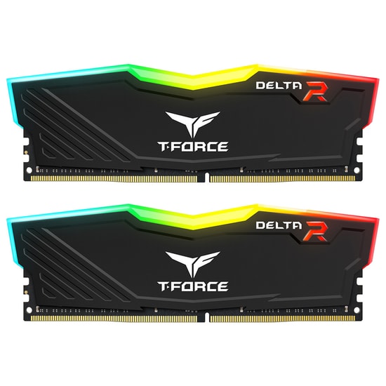 Team T-Force Delta RGB 16GB (2x8GB) 3200MHz DDR4 Gaming Ram (TF3D416G3200HC16CDC01) - Siyah Soğutuculu Masaüstü Bellek