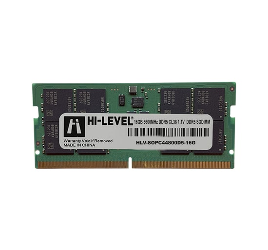 Hi-Level 16GB 5600MHz DDR5 SODIMM Notebook RAM (HLV-SOPC44800D5-16G) - CL40, 1.1V, Yüksek Performanslı Laptop Belleği