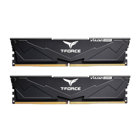 Team T-Force Vulcan Black 16GB (2x8GB) 5600MHz DDR5 CL40 Gaming Ram FLBD516G5600HC40BDC01 - Siyah, Masaüstü Bellek Kit