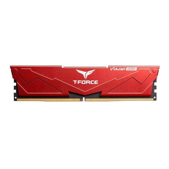 Team T-Force Vulcan Red 16GB (1x16GB) 6000MHz DDR5 CL38 Gaming Ram FLRD516G6000HC38A01 - Masaüstü PC Bellek, Soğutuculu