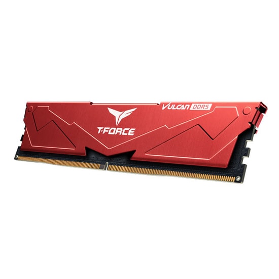 Team T-Force Vulcan Red 16GB (1x16GB) 6000MHz DDR5 CL38 Gaming Ram FLRD516G6000HC38A01 - Masaüstü PC Bellek, Soğutuculu