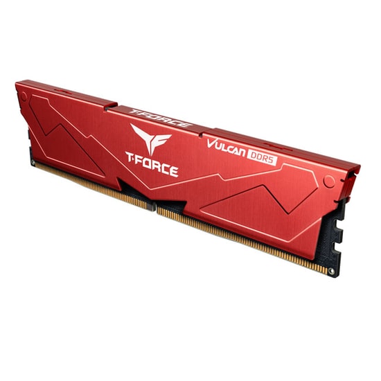 Team T-Force Vulcan Red 16GB (1x16GB) 6000MHz DDR5 CL38 Gaming Ram FLRD516G6000HC38A01 - Masaüstü PC Bellek, Soğutuculu