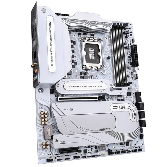 Colorful iGame Z890 FLOW WIFI 7 V20 DDR5 Anakart - LGA 1851, 192GB RAM, 4xM.2, PCIe 5.0, Wi-Fi 7, HDMI, ATX Beyaz