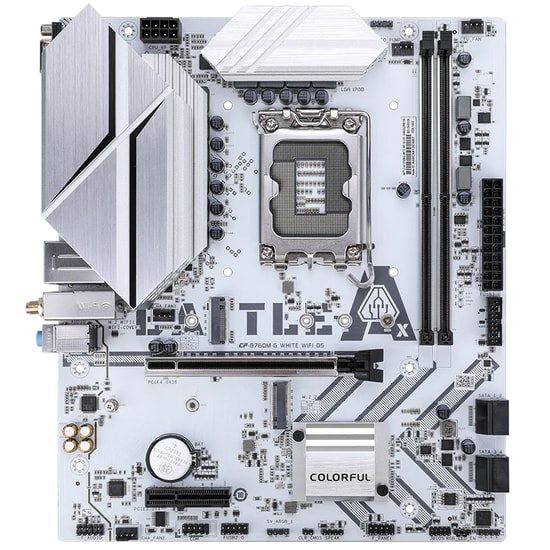 Colorful BATTLE-AX B760M-G WHITE WIFI 6 V20 DDR5 Anakart - LGA 1700, 7600MT/s(OC), 2xM.2, PCIe 4.0, WiFi 6, mATX