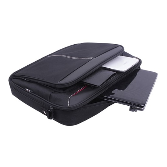 PLM PLC34-13-SIYAH 13" Siyah Notebook Çantası - Imperteks Suni Deri ve 600D Kumaş, Çift Yönlü Fermuar, Hafif Tasarım