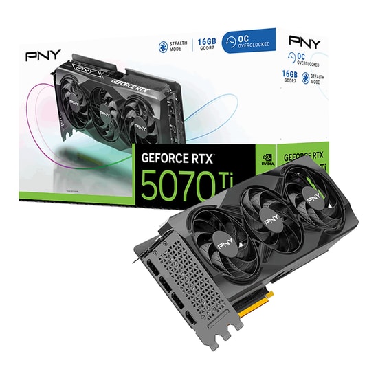 PNY GeForce RTX 5070 Ti OC 16GB GDDR7 Ekran Kartı (VCG5070T16TFXPB1-O) - 256 Bit, Blackwell, DLSS 4, PCIe 5.0, 300W