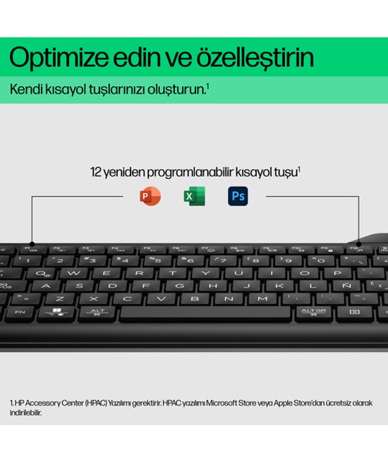 HP 460 (7N7B8AA) Siyah Bluetooth Kablosuz Klavye - Türkçe Q Klavye Dizilimi, Çoklu Cihaz Bağlantısı, AAA Pil