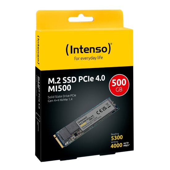 Intenso MI500 500GB NVMe M.2 SSD (3836450) - 5300/4000MB/s Okuma Yazma, PCIe Gen 4x4, Yüksek Performanslı Dahili Disk
