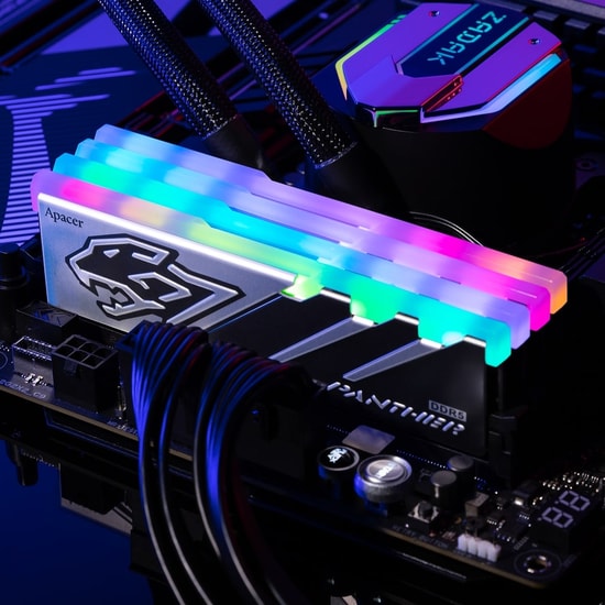 Apacer Panther RGB 16GB (1x16GB) DDR5 6000MHz CL40 Gaming Ram (AH5U16G60C6229BAA-1) - Intel XMP 3.0, Alüminyum Soğutucu