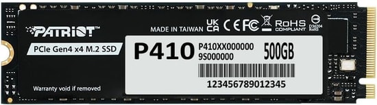 Patriot P410 500GB NVMe M.2 2280 SSD (P410P500GM28H) - 5000/2300MB/s Okuma Yazma, PCIe Gen4x4, NAND, Katı Hal Sürücü