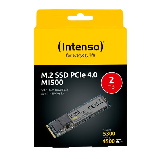 Intenso MI500 2TB NVMe M.2 SSD (3836470) - 5300/4500MB/s Hız, PCIe Gen 4x4, 1200 TBW, Yüksek Performanslı Dahili Disk