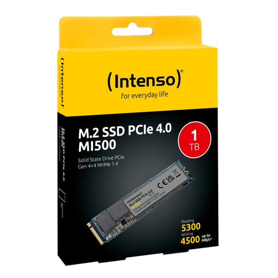 Intenso MI500 1TB NVMe M.2 SSD (3836460) - 5300/4500MB/s, PCIe Gen 4x4, 600 TBW, Yüksek Performanslı Dahili Disk