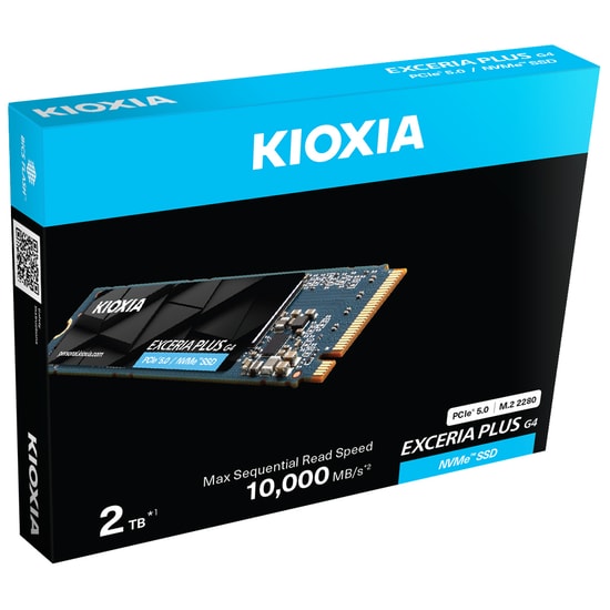 Kioxia Exceria Plus G4 2TB NVMe M.2 SSD (LVD10Z002TG8) - PCIe Gen5, 10000MB/s Okuma, 8200MB/s Yazma, BiCS FLASH TLC