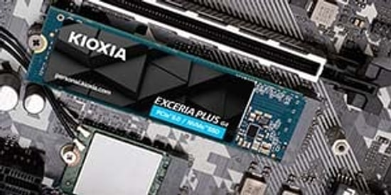 Kioxia Exceria Plus G4 1TB NVMe M.2 SSD (LVD10Z001TG8) - PCIe Gen5, 10000MB/s Okuma, 7900MB/s Yazma, BiCS FLASH TLC