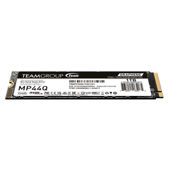 Team MP44Q 1TB NVMe M.2 2280 SSD (TM8FFD001T0C101) - 7400/6200MB/s, PCIe Gen4x4, 3D QLC NAND, Grafen Isı Dağıtıcı