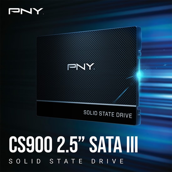 PNY CS900 250GB SSD (SSD7CS900-250-RB) - 535 MB/s Okuma, 500 MB/s Yazma, 2.5 inç SATA 3, 3D NAND Dahili SSD Disk