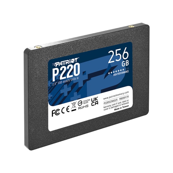 Patriot P220 256GB 2.5" SATA 3 SSD (P220S256G25) - 550MB/s Okuma, 490MB/s Yazma, Sata III, 3D NAND, 120 TBW Disk