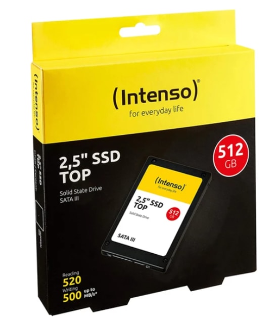 Intenso Top 512GB 2.5 SATA 3 SSD (3812450) - 520MB/s Okuma, 500MB/s Yazma Hızı, Yüksek Performanslı Dahili Disk