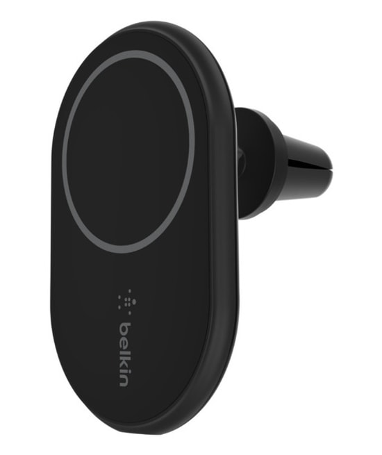 Belkin WIC004BTBK Araç Kablosuz Şarj ve Tutucu (Adaptör Dahil) - 10W Manyetik Hızlı Şarj, Magsafe Uyumlu, Siyah