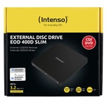 Intenso EOD 400D Harici CD/DVD Yazıcı (5401400) - USB 3.0 Bağlantı, 24X DVD Yazma Hızı, Slim Taşınabilir Optik Sürücü