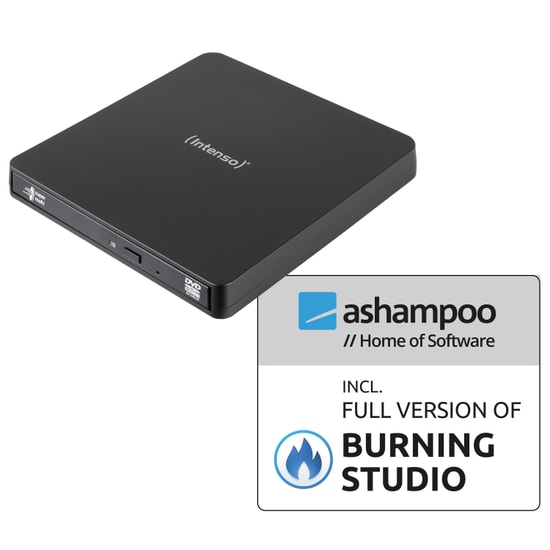 Intenso EOD 400D Harici CD/DVD Yazıcı (5401400) - USB 3.0 Bağlantı, 24X DVD Yazma Hızı, Slim Taşınabilir Optik Sürücü