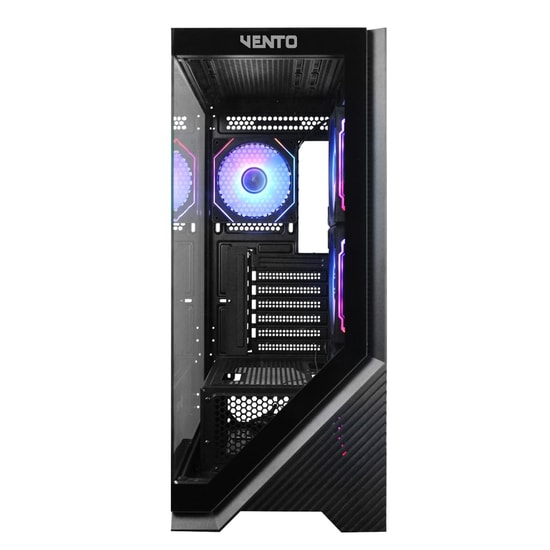 Vento VG4202FLA 1000W GEN5 ARGB ATX Oyuncu Kasası - 80+ Gold, PCIe 5.0, Temperli Cam, 4x12cm Fan, Mesh Panel, Siyah