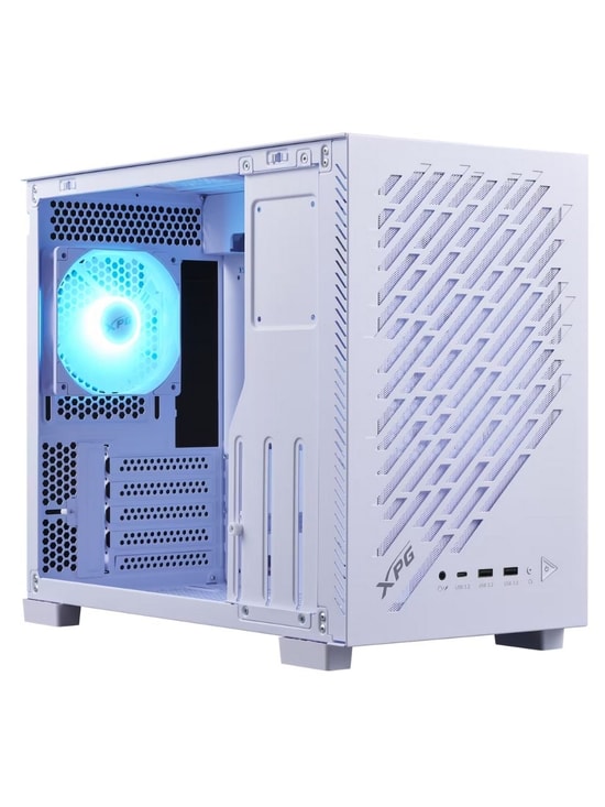 XPG Valor Air Nano VALORAIRNANOMAA-WHCWW Beyaz Micro-ATX Oyuncu Kasası - 1x ARGB Fan, USB 3.2, Toz Filtresi, Mesh