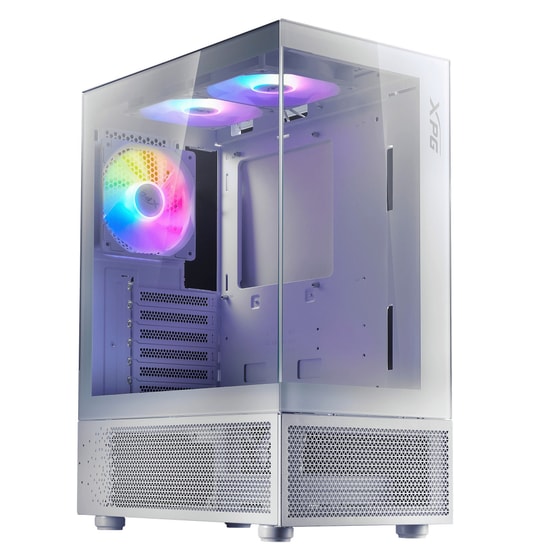 XPG Invader X Mini INVADERXMINIMT-WHCWW Beyaz ATX Mid-Tower Kasa - 5x ARGB Fan, USB 3.2, Temperli Cam, Oyuncu Kasası