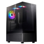 XPG InvaderX Mini INVADERXMINIMT-BKCWW Siyah ATX Mid-Tower Kasa - 5x ARGB Fan, USB 3.2, Temperli Cam, Oyuncu Kasası