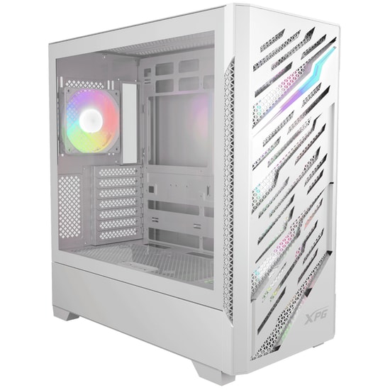 XPG Starker Air BTF STARKERAIRBTFMTA-WHCWW Beyaz E-ATX Mid-Tower Kasa - 4x ARGB Fan, USB 3.2, Temperli Cam, Oyuncu Kasas
