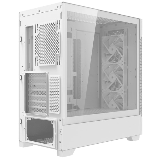 XPG Starker Air BTF STARKERAIRBTFMTA-WHCWW Beyaz E-ATX Mid-Tower Kasa - 4x ARGB Fan, USB 3.2, Temperli Cam, Oyuncu Kasas