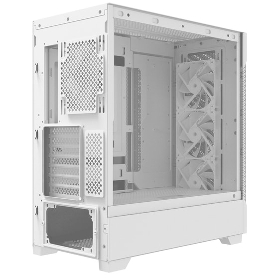 XPG Starker Air BTF STARKERAIRBTFMTA-WHCWW Beyaz E-ATX Mid-Tower Kasa - 4x ARGB Fan, USB 3.2, Temperli Cam, Oyuncu Kasas
