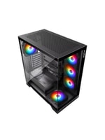 XPG Invader X INVADERXMT-BKCWW Siyah ATX Mid-Tower Kasa - 5x ARGB Fan, USB 3.2 Type-C, Temperli Cam, Oyuncu Kasası