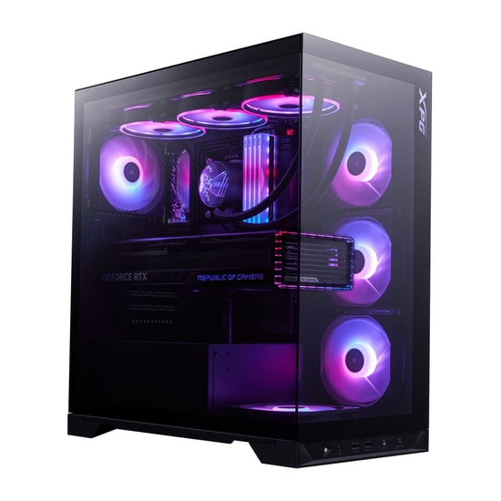 XPG Invader X BTF INVADERXBTFMT-BKCWW Siyah ATX Mid-Tower Kasa - 5x ARGB Fan, USB 3.2 Type-C, Temperli Cam, Oyuncu Kasas