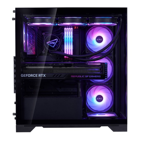 XPG Invader X BTF INVADERXBTFMT-BKCWW Siyah ATX Mid-Tower Kasa - 5x ARGB Fan, USB 3.2 Type-C, Temperli Cam, Oyuncu Kasas