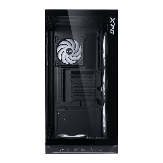 XPG Invader X BTF INVADERXBTFMT-BKCWW Siyah ATX Mid-Tower Kasa - 5x ARGB Fan, USB 3.2 Type-C, Temperli Cam, Oyuncu Kasas