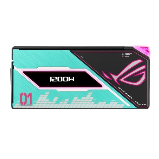 ASUS ROG Thor 1200P3 Miku Platinum III 1200W Güç Kaynağı - 80+ Platinum, ATX 3.1, PCIe 5.1, OLED Ekran, Tam Modüler