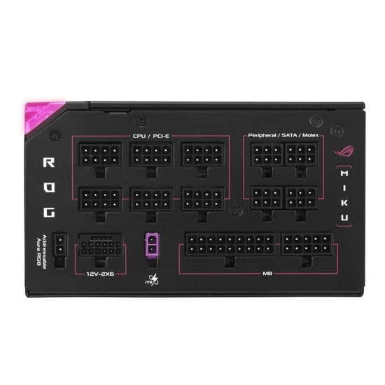 ASUS ROG Thor 1200P3 Miku Platinum III 1200W Güç Kaynağı - 80+ Platinum, ATX 3.1, PCIe 5.1, OLED Ekran, Tam Modüler
