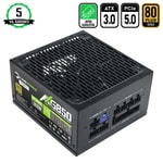 Gamepower AXG-850 850W 80+ Gold Full Modüler Güç Kaynağı - ATX 3.0, PCIe 5.0, 140mm Fan, Japon Kapasitörlü PSU
