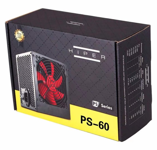 Hiper PS-60 600W Güç Kaynağı - 120mm Fan, Non-Modüler, ATX Form Faktörü, Sessiz Fan, Akım Korumalı Power Supply