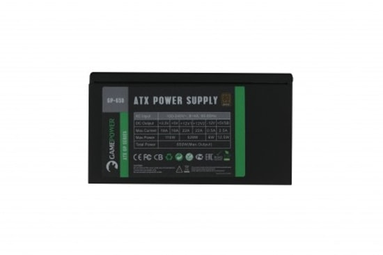Gamepower GP-650 650W 80+ Bronze Güç Kaynağı - 140mm Fan, Aktif PFC, Non-Modüler, OVP/UVP/SCP/OPP/SIP Korumalı PSU