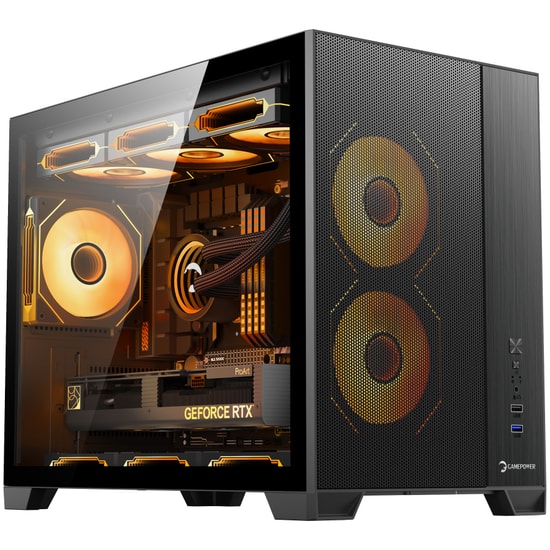 Gamepower Warcry Ronin (WARCRY-RONIN-750W-BRONZE-GP) Gaming Kasa - 750W 80+ Bronze, 3xARGB Fan, Micro-ATX, Siyah