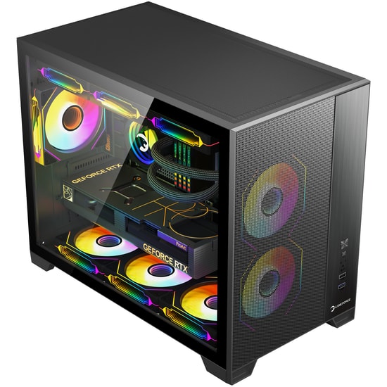 Gamepower Warcry Ronin 650W ARGB Siyah Gaming Kasa (WARCRY-RONIN-650W-BRONZE) - Micro-ATX, 3x Fan, 80+ Bronze PSU
