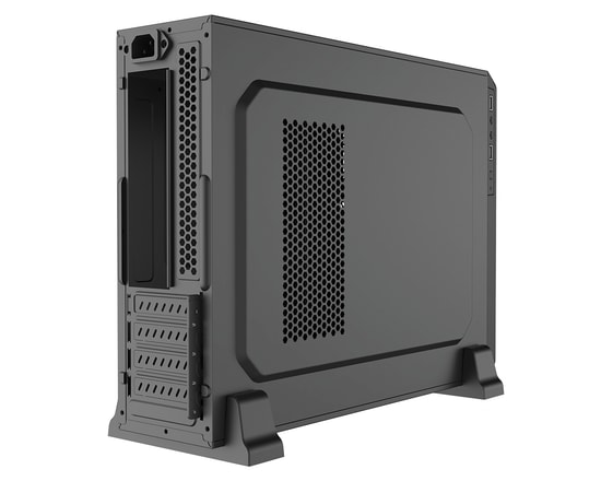 Frisby FC-S6060B 300W Slim mATX Siyah Bilgisayar Kasası - Micro ATX, 300W PSU, 2xUSB, 2x2.5" SSD, 2x3.5" HDD Yuva, Fansı