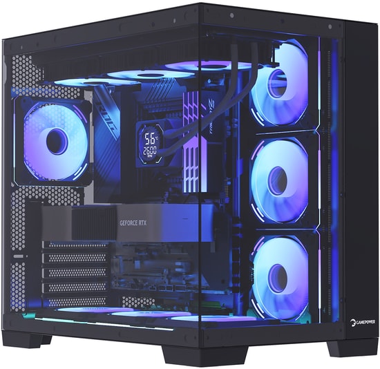 Gamepower Warcry Pulse 650W (WARCRY-PULSE-650W-SIYAH-GP) Gaming Kasa - 4x120mm ARGB Fan, 80+ Bronze, Temperli Cam, ATX