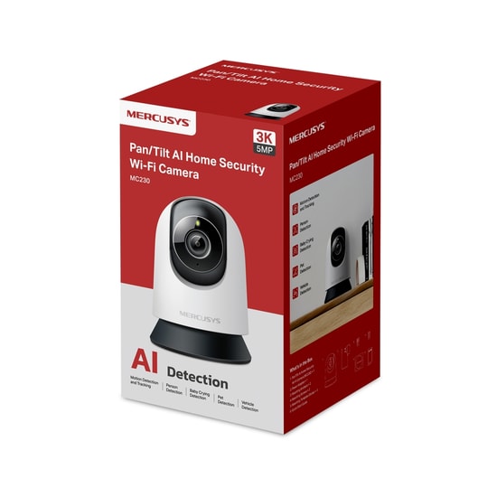 TP-Link Mercusys MC230 5MP 3K Pan/Tilt AI Güvenlik Wi-Fi Kamerası - 2880x1620, 360 Görüş, Akıllı Algılama, Gece Görüşlü